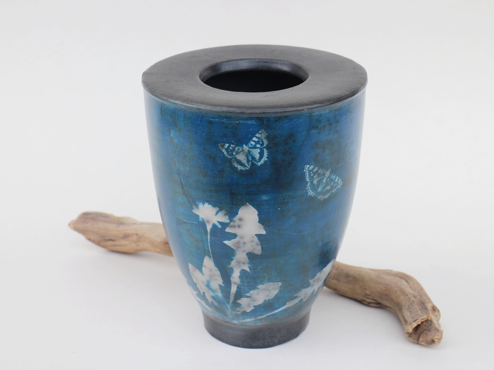 Vase blau Cyanotypie