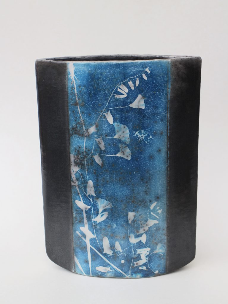 Cyanotypie auf Raku Keramik