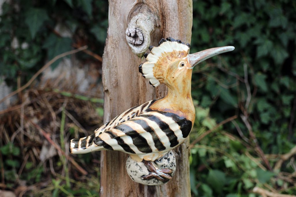 Wiedehopf Keramik für den Garten